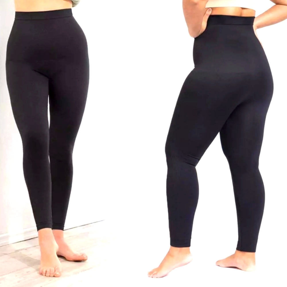 SHAPERMINT High Waisted Compression Leggings Shapewear Black XL
